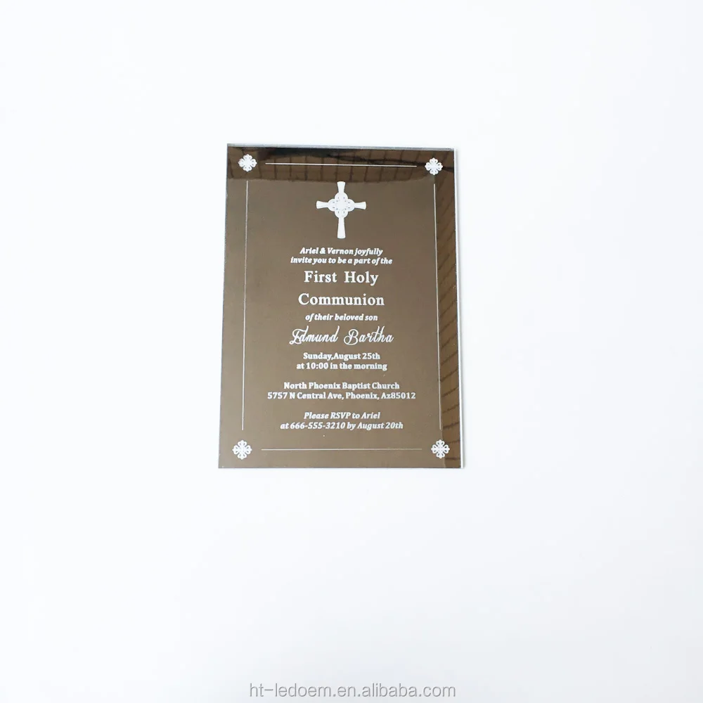 Carte D Invitation Personnalisee 5x7 Pouces En Acrylique Avec Miroir Argent Carton Pour Premiere Communion Bapteme Bapteme Livraison Gratuite Buy Carte D Invitation De Bapteme Carte D Invitation De Bapteme Acrylique Carte D Invitation De Bapteme