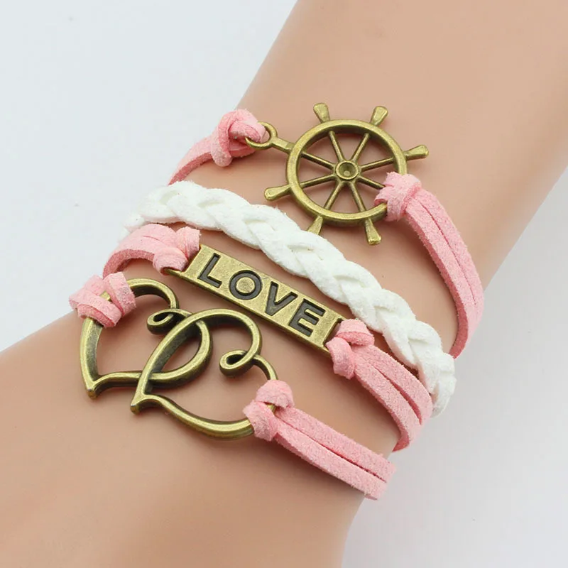 אופנה גולגולת תכשיטי גברים חום עור צמיד, צמיד גברים