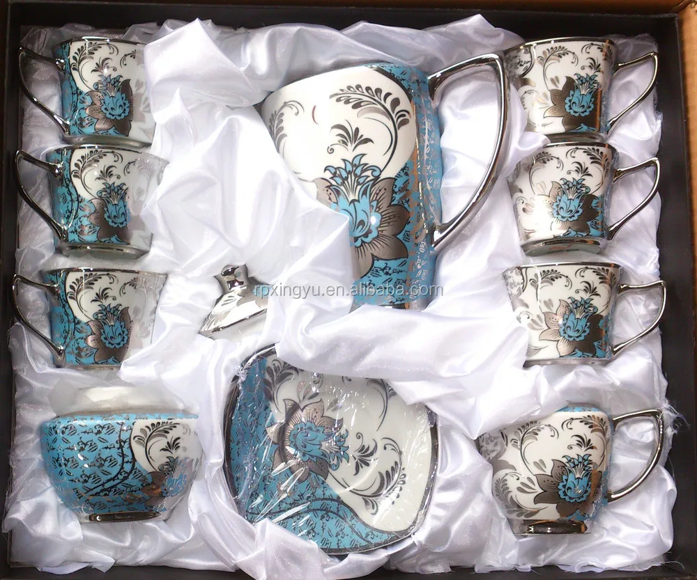 silver turkish tea set