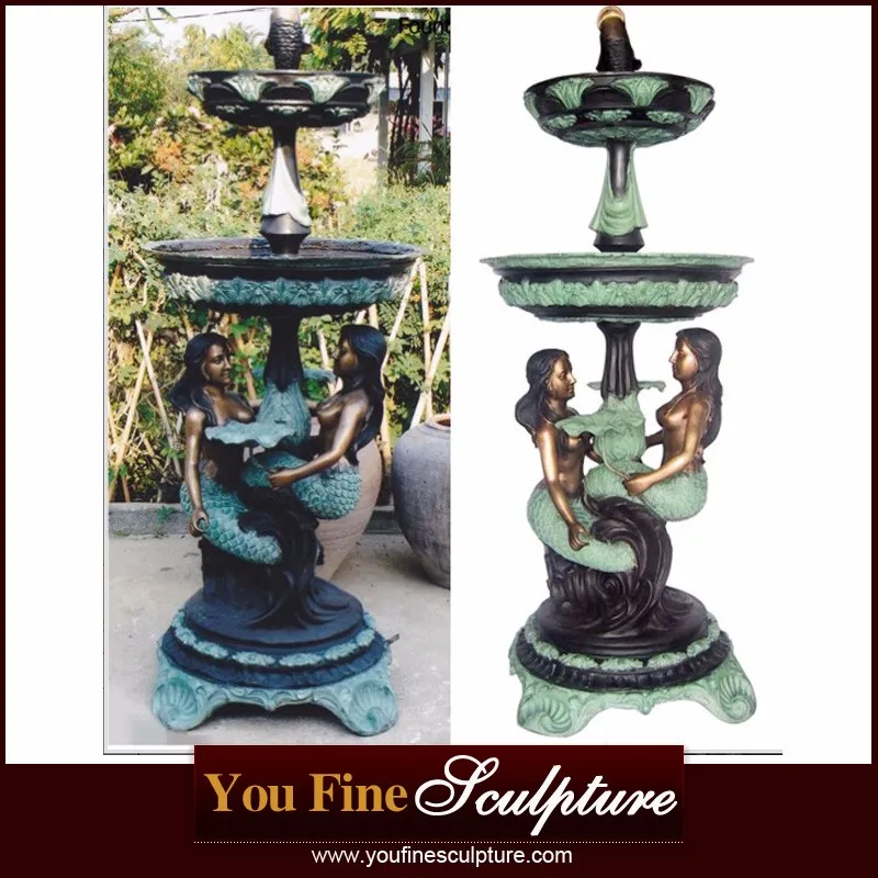 bronze mermaid water fountain