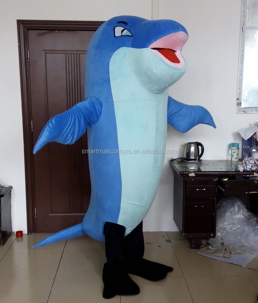 Blue Dolphin Mascot Costume Party Game Fancy Cute Dress Adult Size Professional 