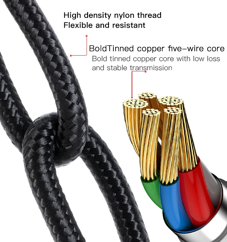 Drop Shopping Pd3.0 3A Type-C Data Cable High Density Nylon Braided Mobile Phone Data Cable