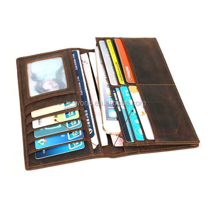 Большой емкости бизнес кожаный бумажник для мужчин и женщин
