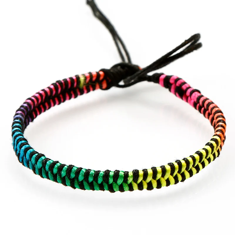 New Weave Nylon Rope Bracelets,Adjustable Punk Bangles Bracelets