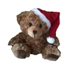 promotional custom logo plush christmas teddy bear with hats
