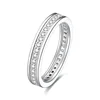 POLIVA 18K Gold Plating Precious Stone Diamond Women 925 Sterling Silver Jewelry Channel Setting Zircon Finger Ring