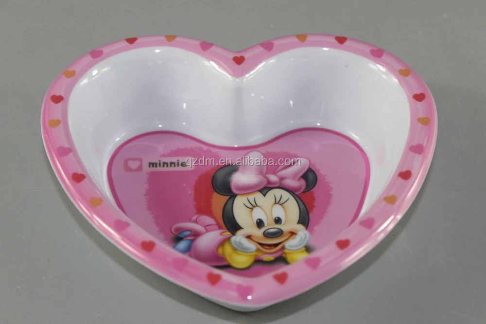 Popular Melamine Heart Shaped Dinner Bowls For Children