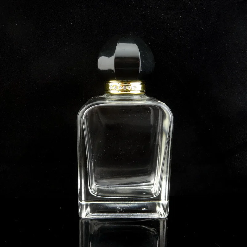 New Products Glass Luxury Black Leather Perfume Bottle Man Buy Black