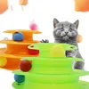Cat Three Levers Tower of Tracks Interactive Cat Toys Pet Ball Toys Amusement Plate