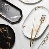 European style Marble gold pattern matte ceramic tableware