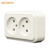 French model household 2 gang conceal double socket outlet 64mm 120mm 16a