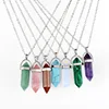 New Arrival Bullet Head Natural Stone Crystal Charm Necklace for Woman