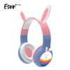 Eson Style S1224 wired earphones music share Over cat ear, water print pattern for Kids headphones
