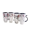 Cute Cat Style Ceramic Mugs with Lid & Spoon Cartoon Creative Moring Mug Milk Coffee Tea Unique Porcelain Mugs 600ml