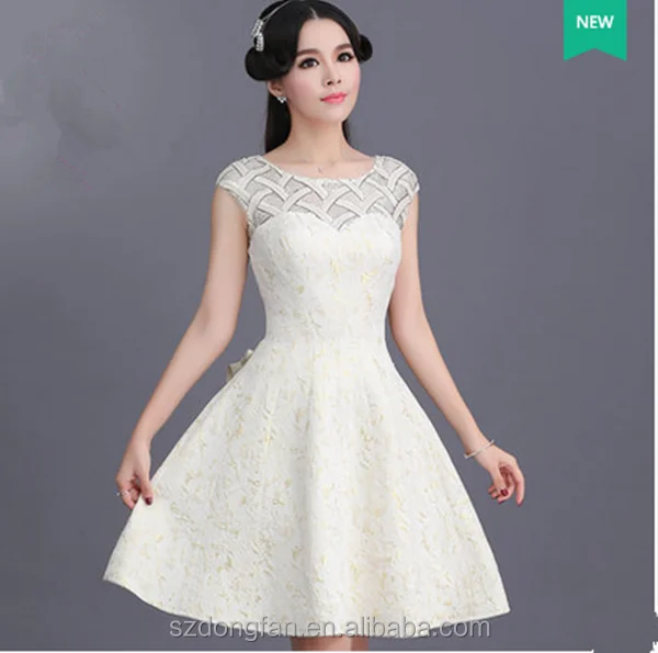 New Design Bodycon White Elegant Mini Dress For Young Girls