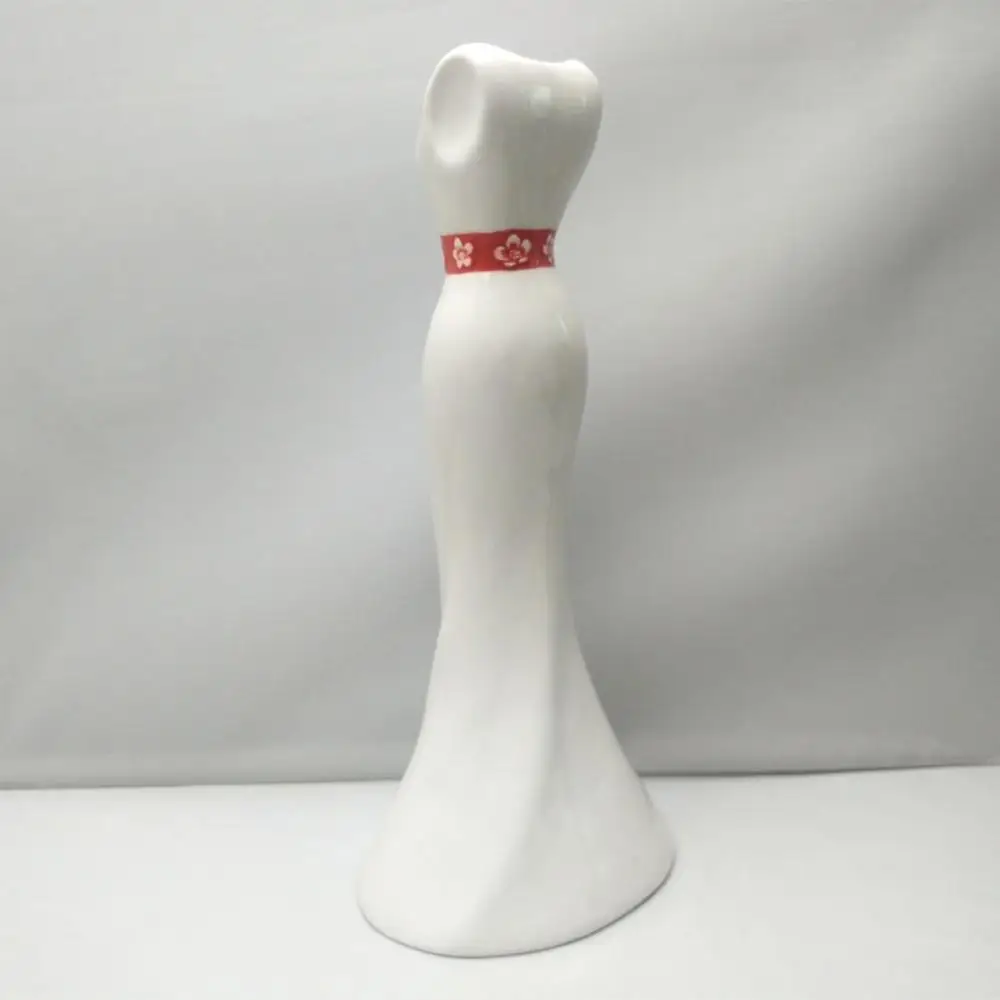 Wholesale Ceramic Tall Dress Shaped Flower Vase For Home Decoration