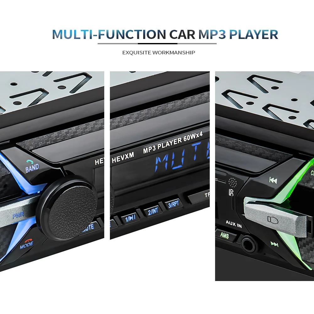 12v Auto Car Radio 1din Stereo Audio Mp3 Player Fm Radio Receiver