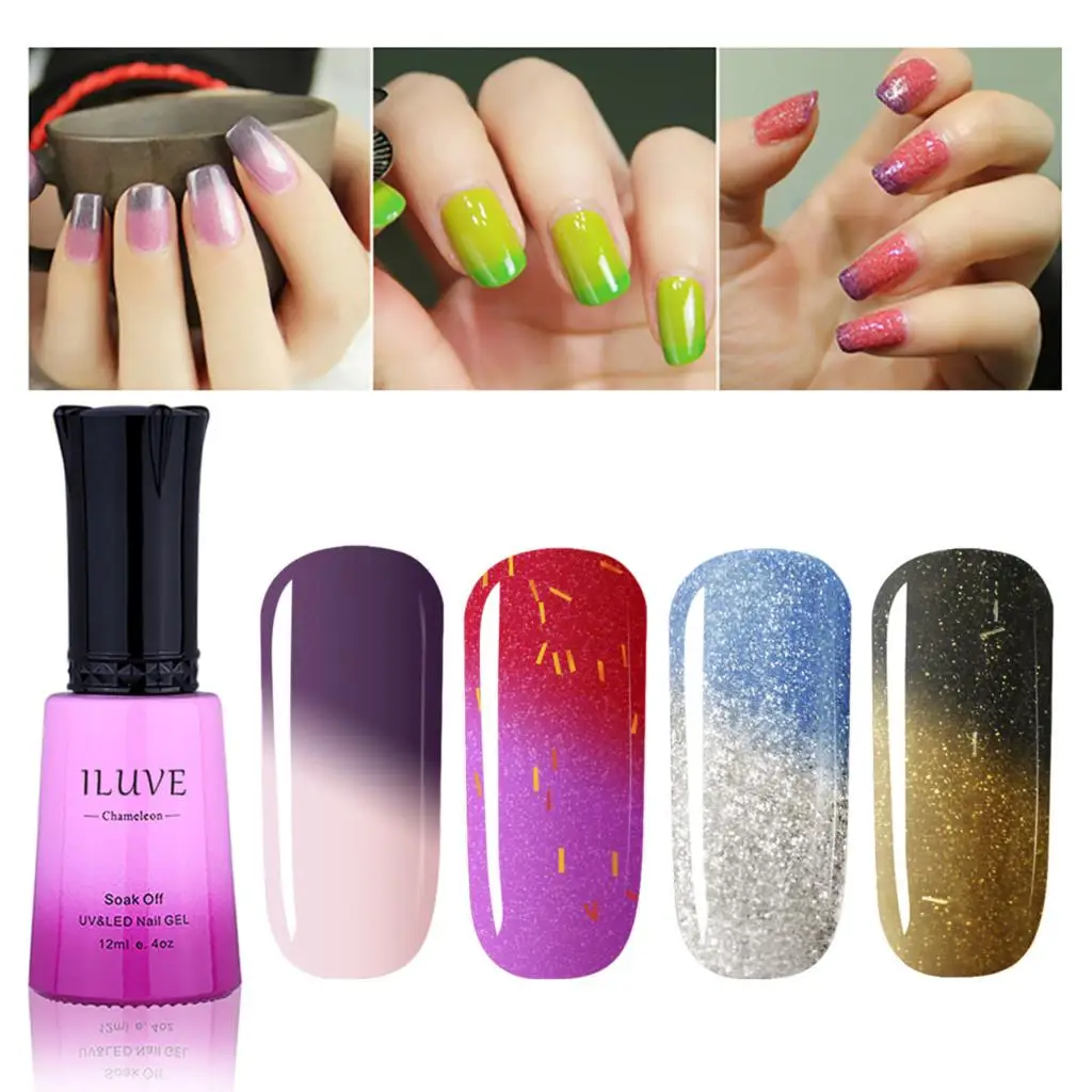 iLuve Thermal Couleur Changed gel nail polish Soak off Curling Light Chameleon nail polish shiny gloss