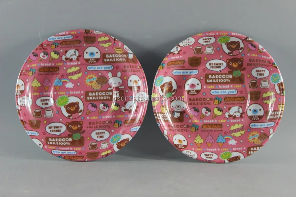 Cartoon Print Melamine Cup Saucer,Plastic Cup Mat Own Design