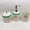 Wholesale 3 pieces Coco tree Simply bathroom design avon audit fty sedex soap dispenser ceramic bathroom accessories set