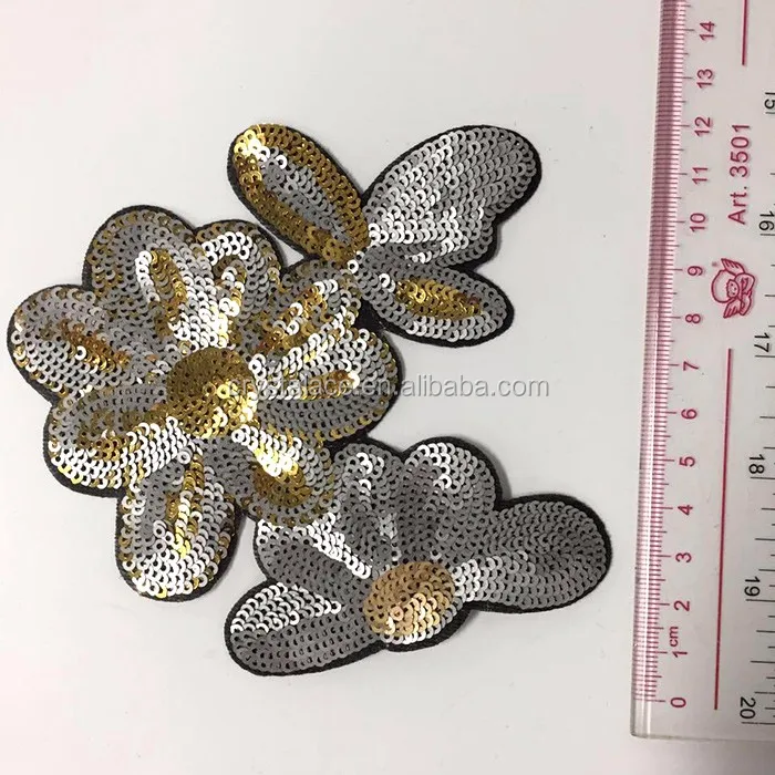 Chinese style embroidery hot fix patches, iron on fabric T-shirt patch