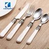 20PCS luxury stainless steel cutlery set , acrylic handle bulk bakelite handle flatware