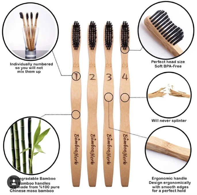 Eco-friendly 100% Biodegradable Pla Material Toothbrush With Bamboo ...