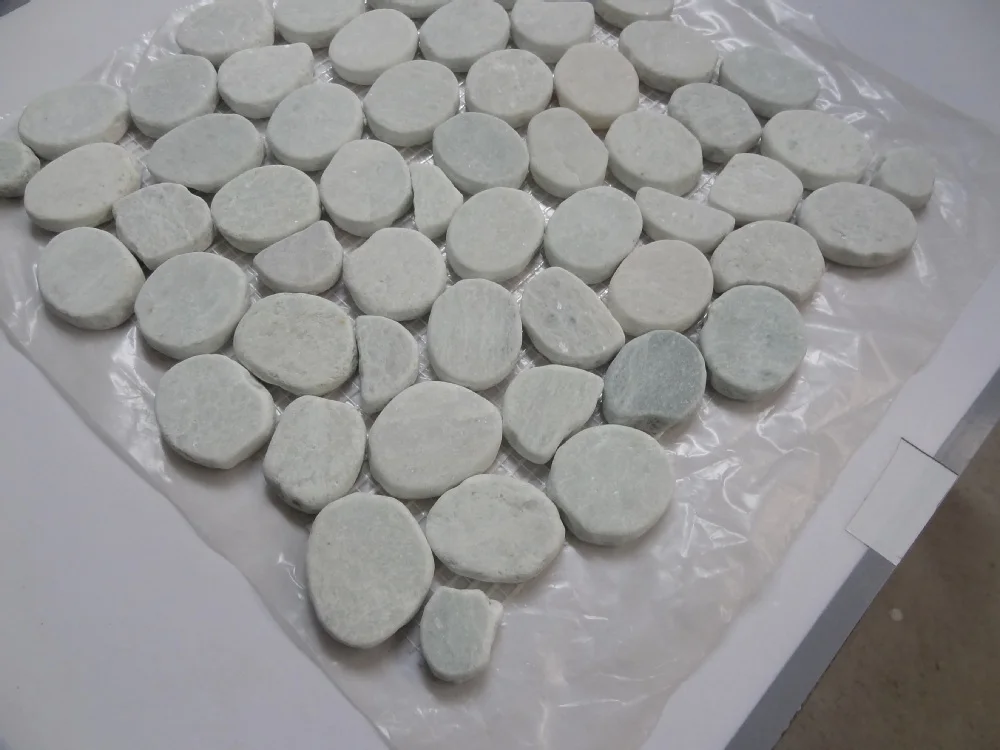 Penny Round Tile Green Matte Porcelain Mosaic for Bathroom Floors