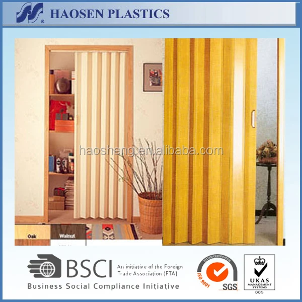 PVC Plastic Soundproof Accordion Folding Interior Door
