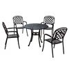 Patio And Garden 4-person Cast Aluminum Weaving Hollow Pattern Outdoor Bistro Furniture