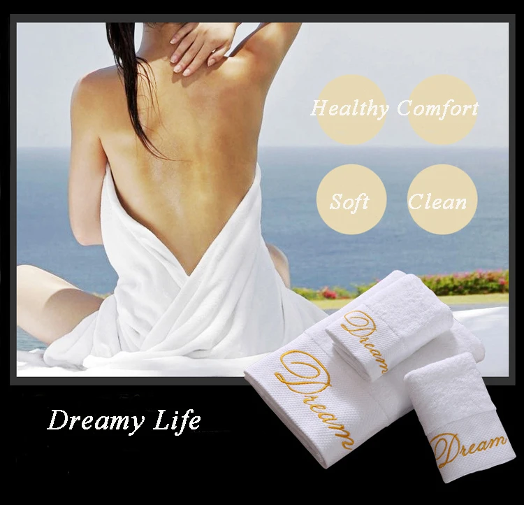 Hotel Grade Bath Towels Cotton Teery Monogrammed White Hotel Use Face