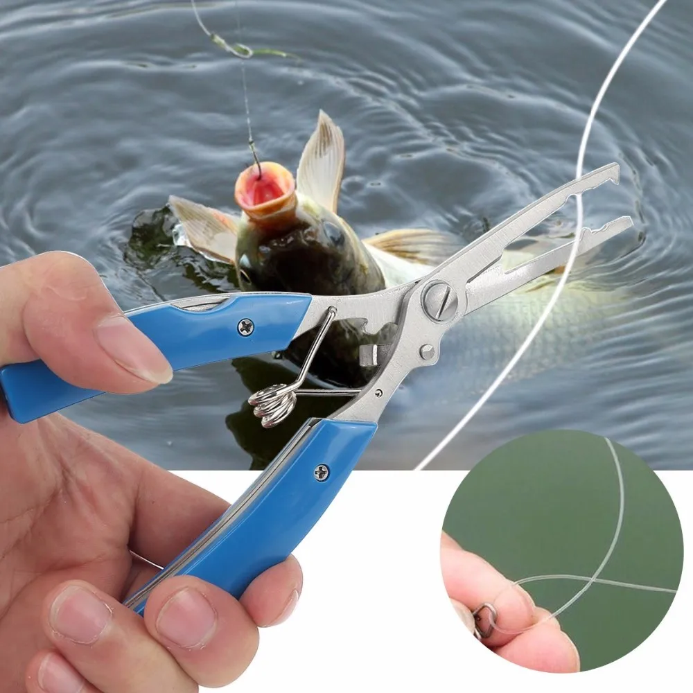 Multi Function Stainless Steel Fishing Pliers Curved Nose Scissors