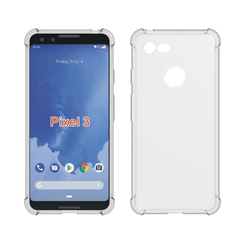 Transparent Shockproof soft Tpu cover case For Google Pixel 3