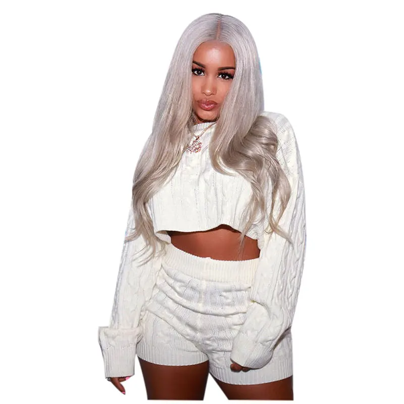 Solid Color Winter Two-piece Sweater