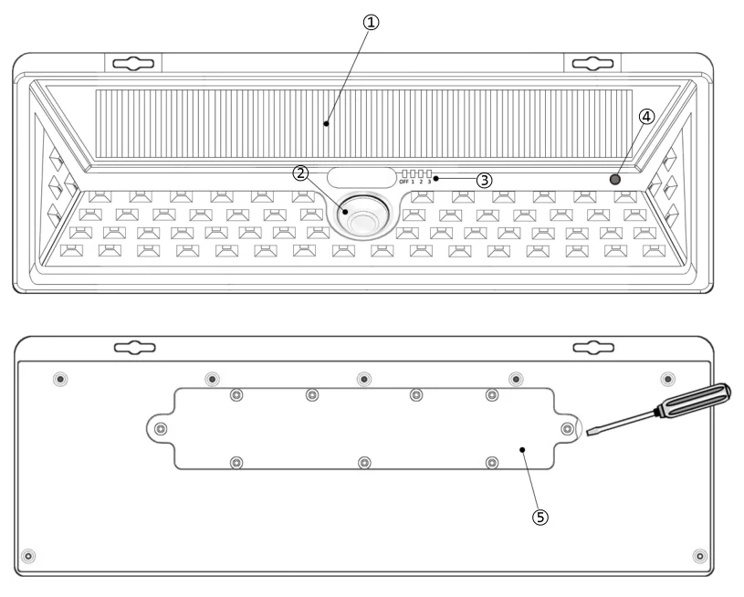 Solar sensor wall light схема