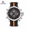 Golden Hour 106 Top Brand Mens new Design Quartz Watches Luxury nylon double time zone sports male outdoor clock