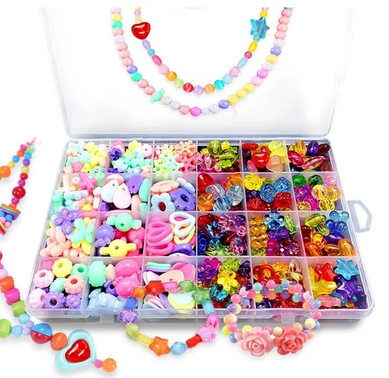 Girls Jewelry Making Beaded Toys Creative Diy Acrylic Beads Kit Accessories For Bracelets