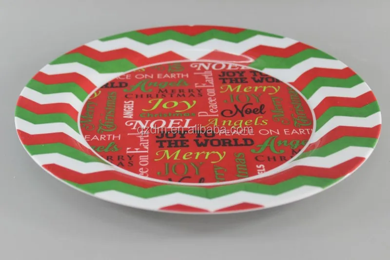 Christmas Melamine Plate, X'mas Dinner Plate