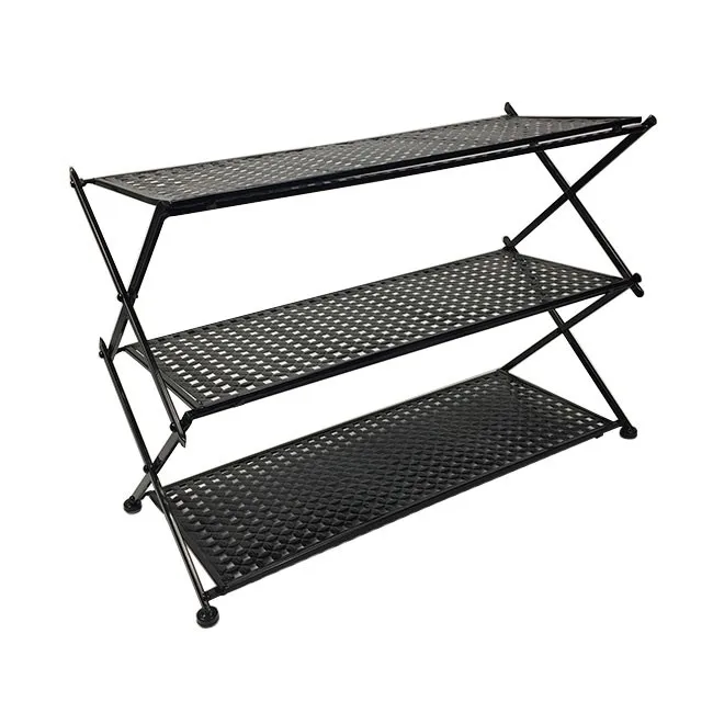 3 Tier Wholesale Supplier Portable Foldable Wire Rack Metal Floor Stand