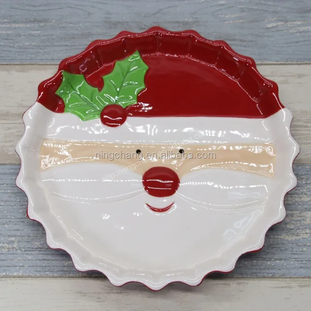 christmas santa claus ceramic plate for sale,high quality