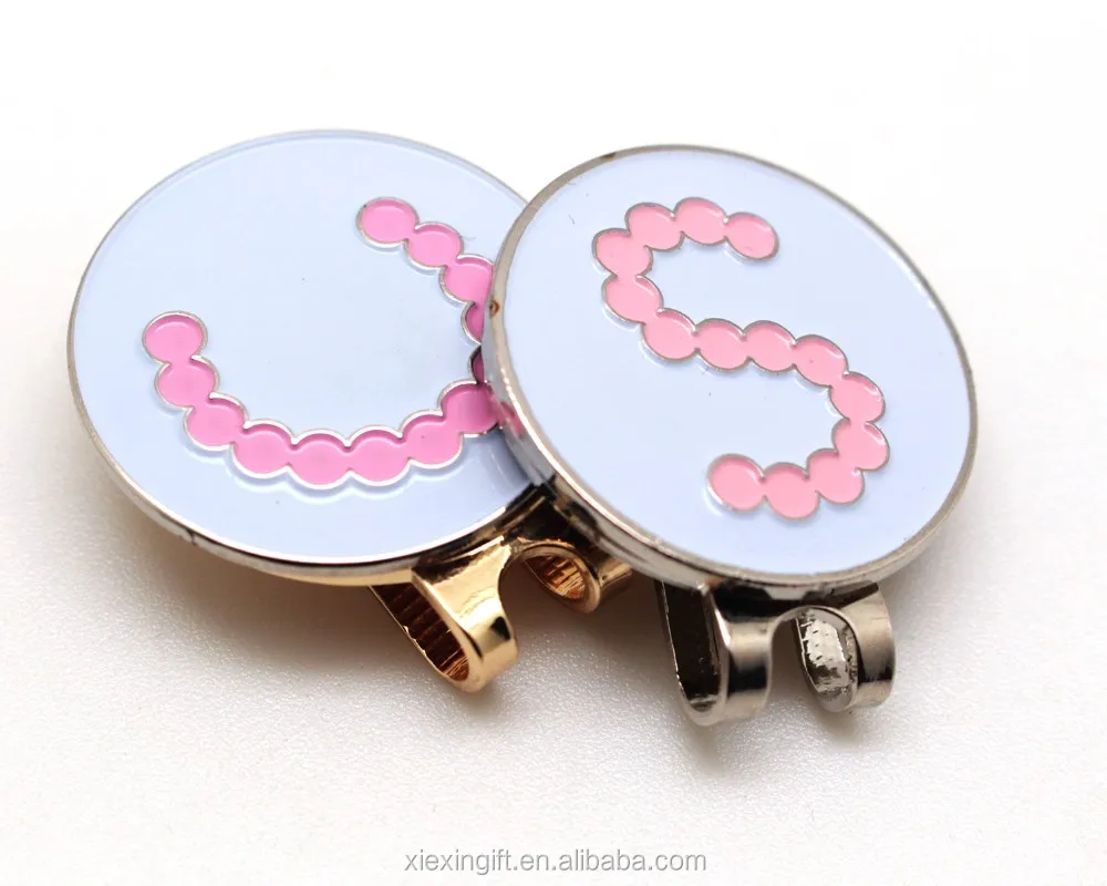 Custom magnetic golf hat clip with ball marker