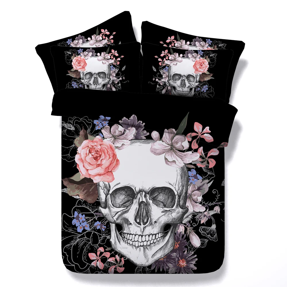 Boho Design Sugar Skull 3d Bedding Set Buy 3d Printed Bedding