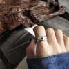Nice quality 925 sterling silver retro design of woven rings