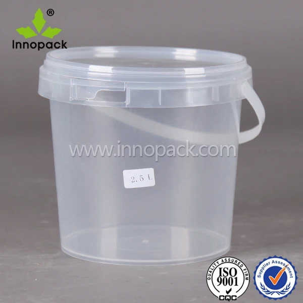 clear plastic pail