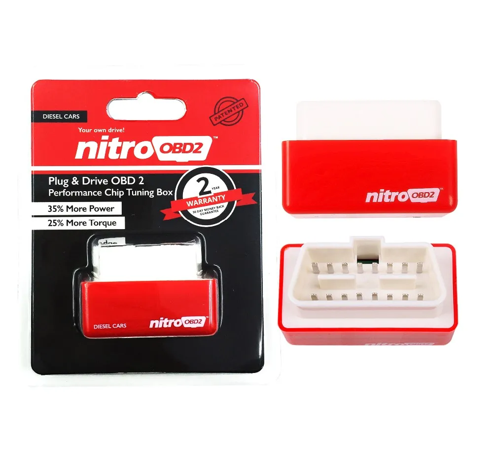 Plug /& Drive OBD II Performance Tuning Chip Adaptor red3 Nitro Plug OBD2 OBD2 Diesel Chip Tuning Box,Provide 35/% More BHP And 25/% More Torque for Your Diesel Car And Trucker