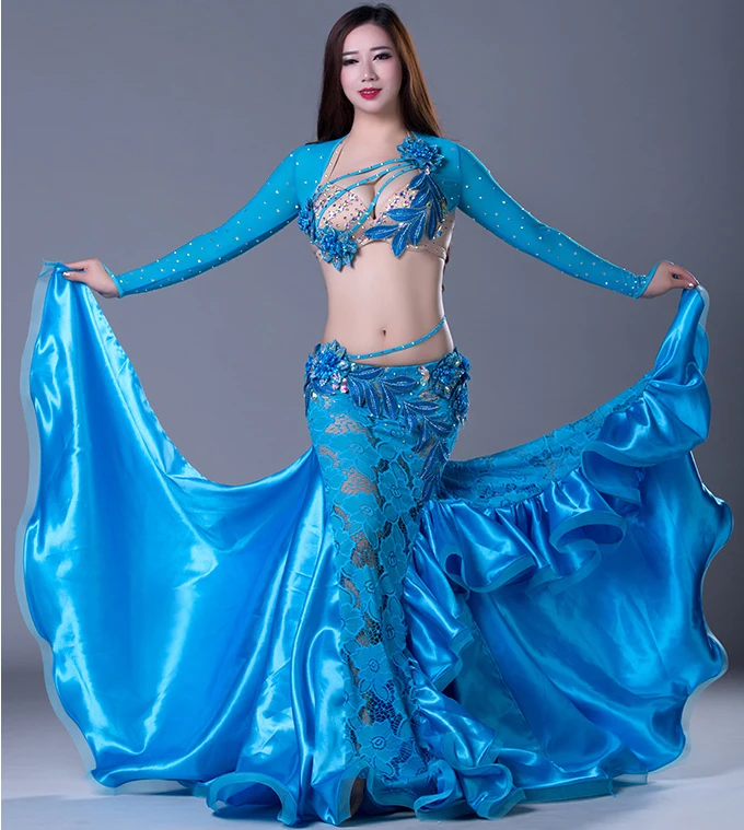 Qc2795 Wuchieal Professional Lace Satin And Spandex Ladies Belly Dance