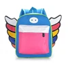 fashionable kids colored 3D design shiny wing backpack children school backpack
