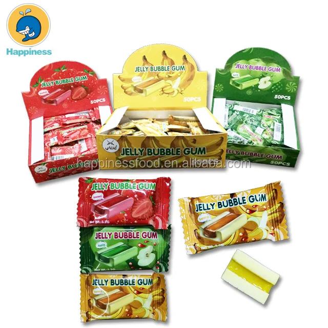 Halal Fruity Filled Jelly Bubble Gum Fruit Chewy Gum Buy Jelly Center