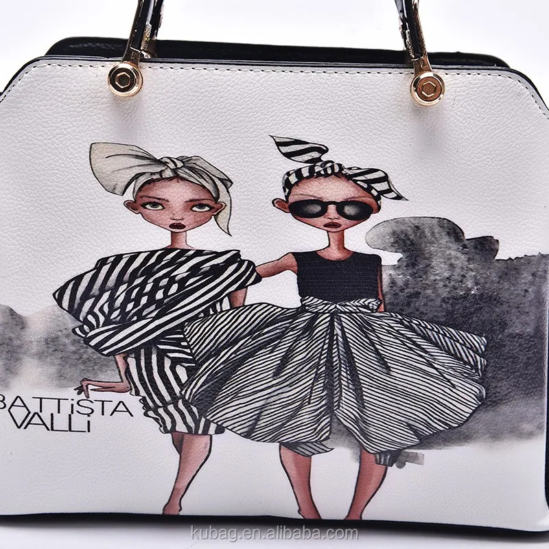 cartoon girl tote bag