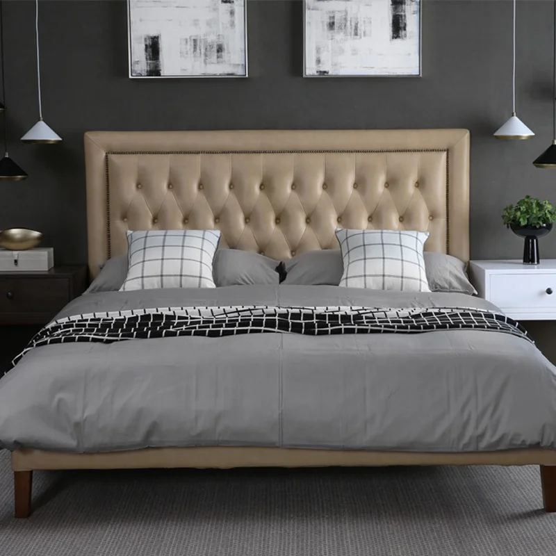 저렴한 나무 프레임 거실 현대 디자인 중국 침대 스타일 킹 사이즈 침대